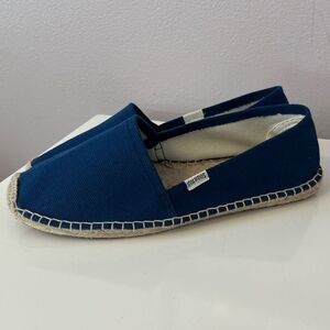 Soludos Original Espadrille Sandal Shoe Sz 9 Blue Summer Canvas Jute Resort New